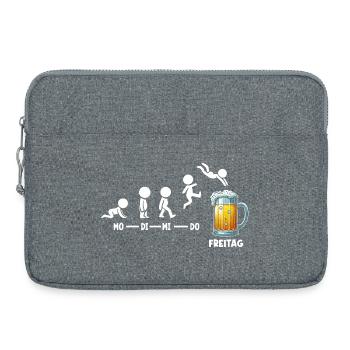 Freitag Wochenende Bierliebhaber Biertrinker - Laptoptasche 15" - Grau meliert - Vorne
