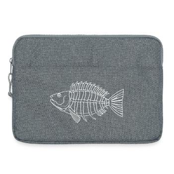 Poisson chemise poisson motif,Cadeau de vêtements de pêche - Sacoche pour ordinateur portable 15 pouces - gris chiné - Devant