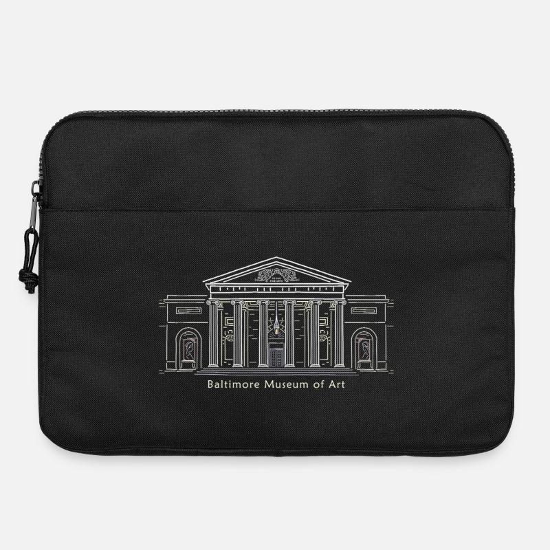 Musée d’art de Baltimore, dessin à la main, États-Unis - Sacoche pour ordinateur portable 15 pouces - noir