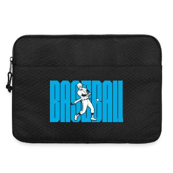 Baseball Swing Silhouette on Bold Blue Text - Laptop bag 15" - black - Front