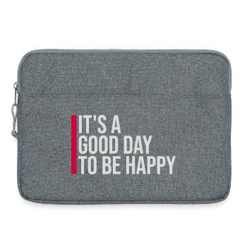 Bonjour sois heureux Motivation positive Dire bonheur - Sacoche pour ordinateur portable 15 pouces - gris chiné - Devant