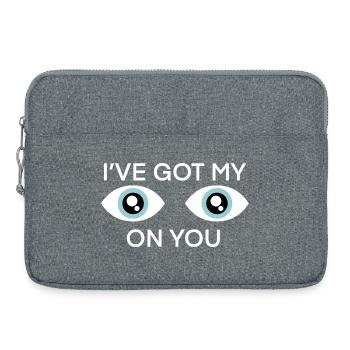 Augen auf dich: Grafik des wachsamen Auges - Laptoptasche 15" - Grau meliert - Vorne