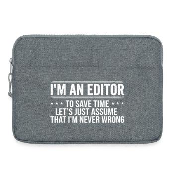 Éditeur Never Wrong Éditeurs Avis Édition Écriture - Sacoche pour ordinateur portable 15 pouces - gris chiné - Devant