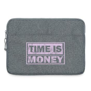 Zeit ist Geld Neon-Panel - Laptoptasche 15" - Grau meliert - Vorne