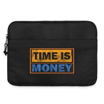 Zeit ist Geld: Kontrasttypografie - Laptoptasche 15" - Schwarz - Vorne