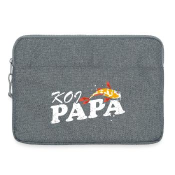 Koi Papa Funny Pond Dad Fish Keeper Pride - Laptop bag 15" - heather grey - Front