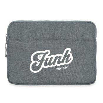 Logo du script rétro de la musique funk - Sacoche pour ordinateur portable 15 pouces - gris chiné - Devant