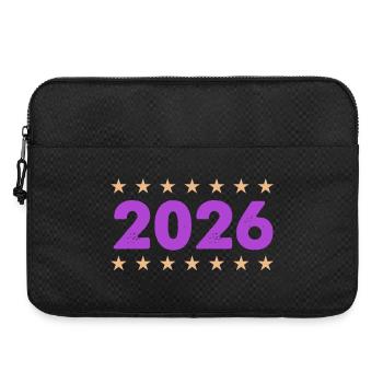 Année 2026 en violet avec des étoiles - Sacoche pour ordinateur portable 15 pouces - noir - Devant