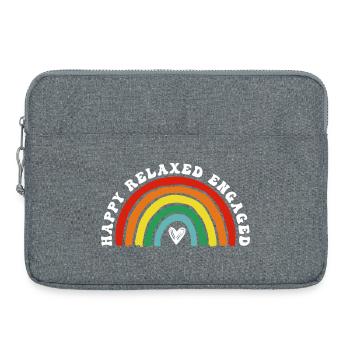 Hippy Rainbow Heart Arc Tee - Laptop bag 15" - heather grey - Front