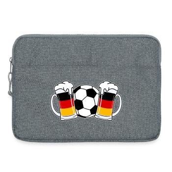 Fussball Deutschland Bier - Laptoptasche 15" - Grau meliert - Vorne