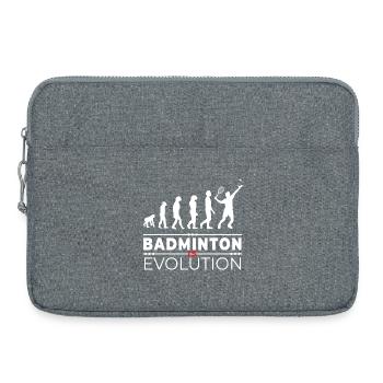Badminton is evolution - Message Humor Parodie - Laptoptasche 15" - Grau meliert - Vorne