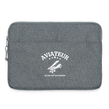 Aviateur, aviation, pilote d'avion - Sacoche pour ordinateur portable 15 pouces - gris chiné - Devant