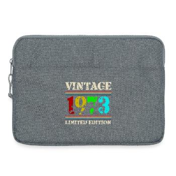 1973 Anniversaire Retro Vintage né en 1973 - Sacoche pour ordinateur portable 15 pouces - gris chiné - Devant