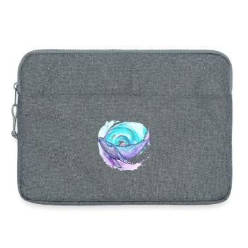 Humpback Whale Watercolor - Laptop bag 15" - heather grey - Front