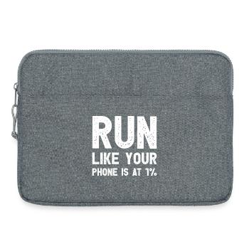 Courez comme si votre téléphone était à 1% Funny Runner - Sacoche pour ordinateur portable 15 pouces - gris chiné - Devant