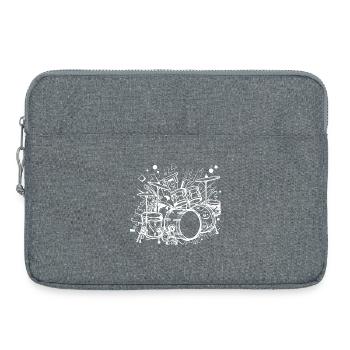 Drum Kit Line Art - Laptoptasche 15" - Grau meliert - Vorne