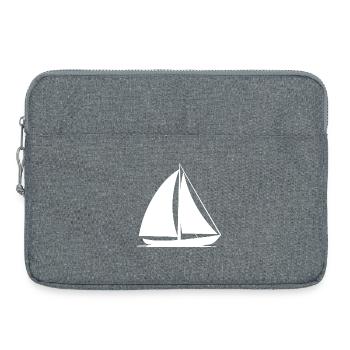 Dessin au trait de voilier - Sacoche pour ordinateur portable 15 pouces - gris chiné - Devant