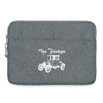 Vintage white old automobile - Laptop bag 15" - heather grey - Front