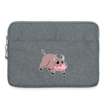 Taureau Motif Animal Enfants - Sacoche pour ordinateur portable 15 pouces - gris chiné - Devant