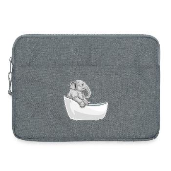 Elephant Bathing Bathtub - Laptop bag 15" - heather grey - Front