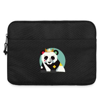 Panda géométrique avec couronne – Imprimé animal élégant - Sacoche pour ordinateur portable 15 pouces - noir - Devant