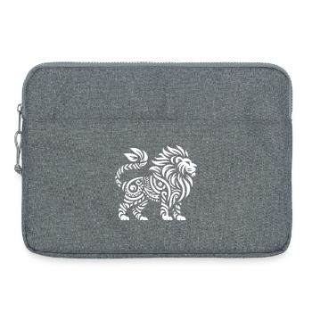 Lion tribal - Sacoche pour ordinateur portable 15 pouces - gris chiné - Devant