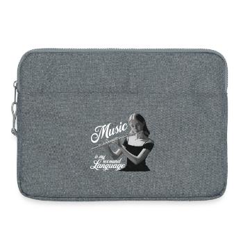 Flute - Music is my second language - Laptop bag 15" - heather grey - Front