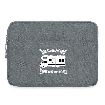 Camping-car , Découvrez le sentiment de liberté ...... - Sacoche pour ordinateur portable 15 pouces - gris chiné - Devant