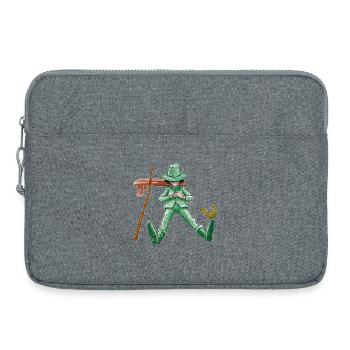 A nap for the green wanderer "GreenVagrant" - Laptop bag 15" - heather grey - Front