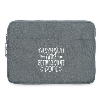 Messy Run and Getting Stuff Done Quote - Laptop bag 15" - heather grey - Front