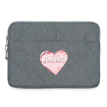 Coeur avec message de gentillesse en anglais - Sacoche pour ordinateur portable 15 pouces - gris chiné - Devant
