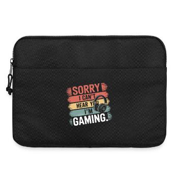 Désolé, je ne vous entends pas, je joue avec des écouteurs - Sacoche pour ordinateur portable 15 pouces - noir - Devant