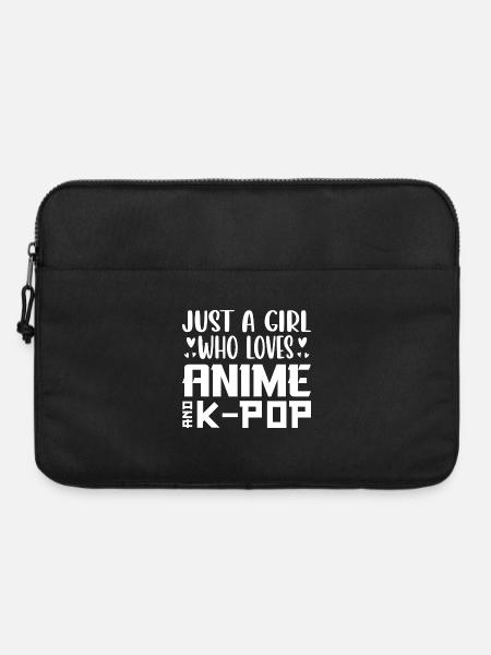 Anime und K-Pop: Mädchenliebe - Laptoptasche 15" - Schwarz