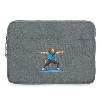 Lion Yoga Fitness Gymnastics - Laptop bag 15" - heather grey - Front