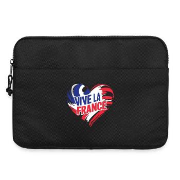 Coeur tricolore Vive La France - Sacoche pour ordinateur portable 15 pouces - noir - Devant