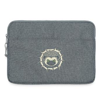 Süßer Igel guckt aus Riss - Lustiges Geschenk - Laptoptasche 15" - Grau meliert - Vorne