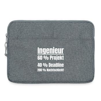 Engineer Life: Project, Deadline, Night Shift. - Laptop bag 15" - heather grey - Front