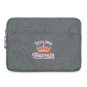 Threenager 3e anniversaire 3 ans Filles - Sacoche pour ordinateur portable 15 pouces - gris chiné - Devant