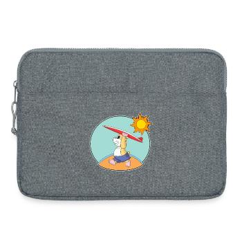 Été de surf sur planche de surf pour hamsters - Sacoche pour ordinateur portable 15 pouces - gris chiné - Devant