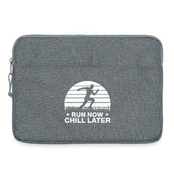 Marathon Running Course Maintenant Chill Plus tard Cadeau de course - Sacoche pour ordinateur portable 15 pouces - gris chiné - Devant