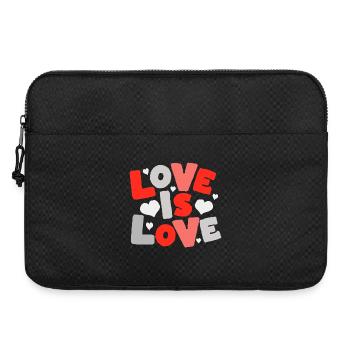 Love Is Love – Bunte Typo mit Herzen - Laptoptasche 15" - Schwarz - Vorne