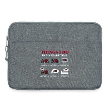 Choses que je fais pendant mon temps libre - Sacoche pour ordinateur portable 15 pouces - gris chiné - Devant