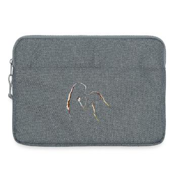 Hundeliebe Line Art - Laptoptasche 15" - Grau meliert - Vorne