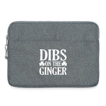 Dibs On The Ginger Funny St Patricks Day Shamrock - Laptop bag 15" - heather grey - Front