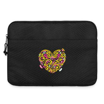 Verschnörkeltes Herz voller Liebe & Romantik - Laptoptasche 15" - Schwarz - Vorne