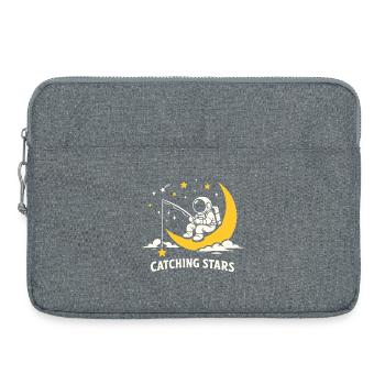 Astronaute à la pêche aux étoiles sur la Lune - Sacoche pour ordinateur portable 15 pouces - gris chiné - Devant