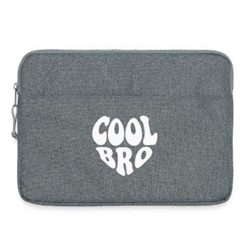 Cool Bro Small Heart Logo - Customizable color - Laptop bag 15" - heather grey - Front