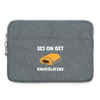 chocolatine - Sacoche pour ordinateur portable 15 pouces - gris chiné - Devant
