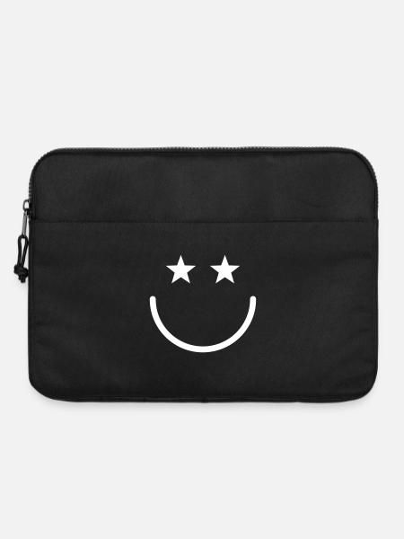 Smiley Design – Minimal & Positiv - Laptoptasche 15" - Schwarz