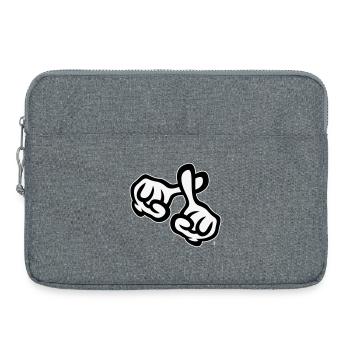 Croisez les doigts (mains / croix / religion / NEG 1C) - Sacoche pour ordinateur portable 15 pouces - gris chiné - Devant